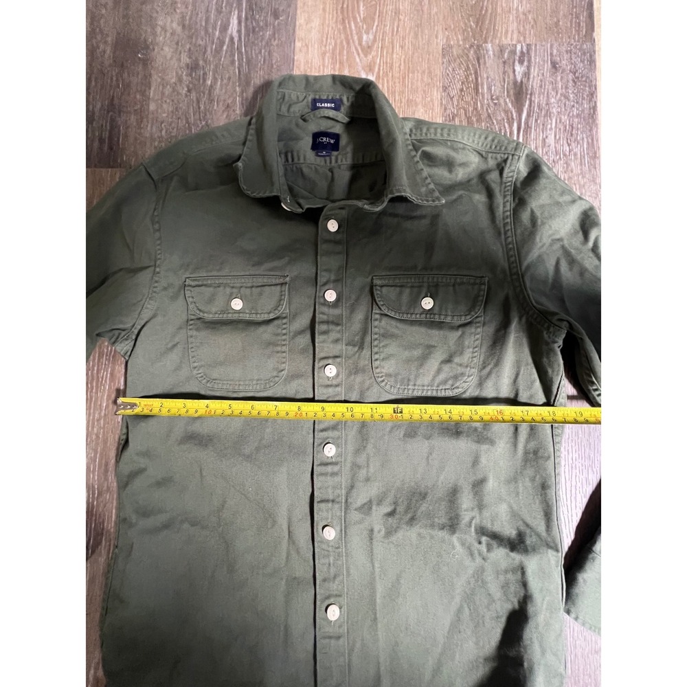J.Crew Work Shirt Mens Small Green Excellent Classic Fit Twill Utility Pocket - Picture 3 of 7